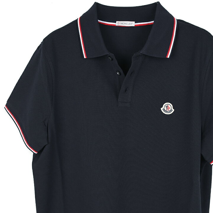 楽天市場】MONCLER モンクレール ネイビー半袖ポロシャツ メンズ 