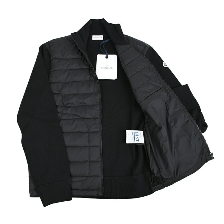 楽天市場】MONCLER モンクレール メンズ ブラックニット コンビダウン 