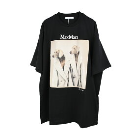 Max Mara マックスマーラ TACCO ウェグマンプリント オーバーサイズ ブラック半袖Tシャツ イタリア正規品 新品