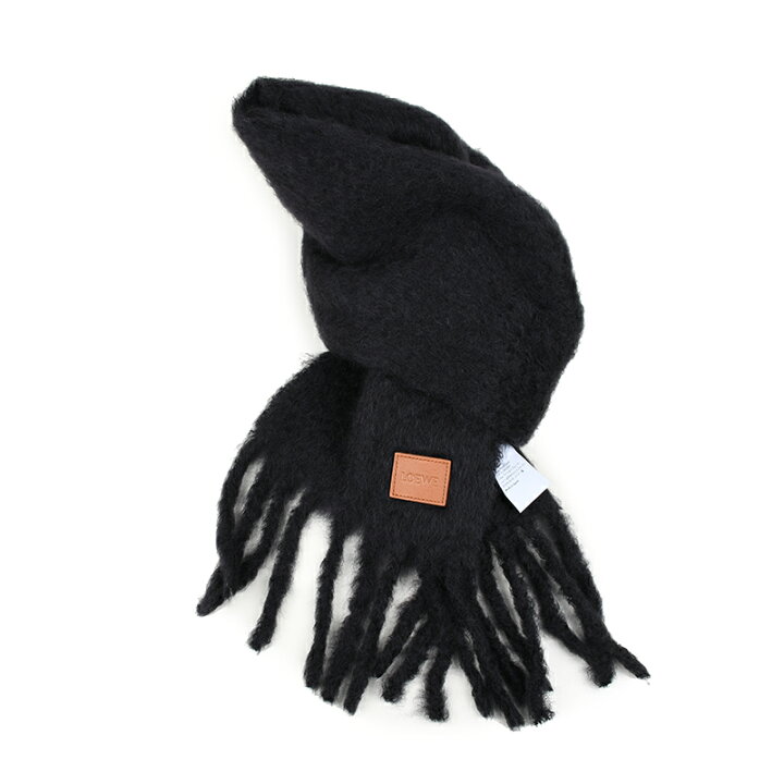 楽天市場】LOEWE ロエベ ブラック ロゴウールモヘアマフラー  