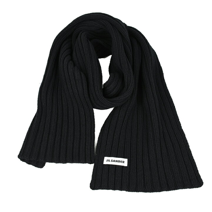 楽天市場】JIL SANDER ジルサンダー ブラックウールマフラー イタリア  