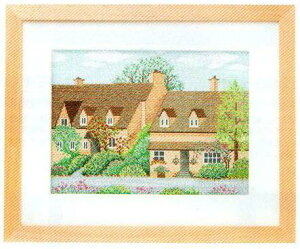 クロスステッチ キット 上級者 フォーシーズンズ コッツウォルズの春 7174 オフホワイト 越智道子シリーズ 刺繍 刺しゅう ししゅう 材料セット 手芸キット 飾り オリムパス Olympus