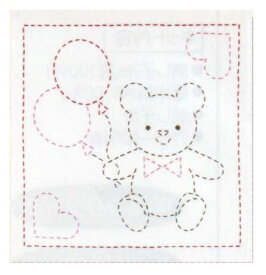 【P5倍★お買い物マラソン期間限定】刺し子 キット 花ふきん くま SK-281 (白) 花ふきんキット 手芸キット 手作りキット ハンドメイド オリムパス