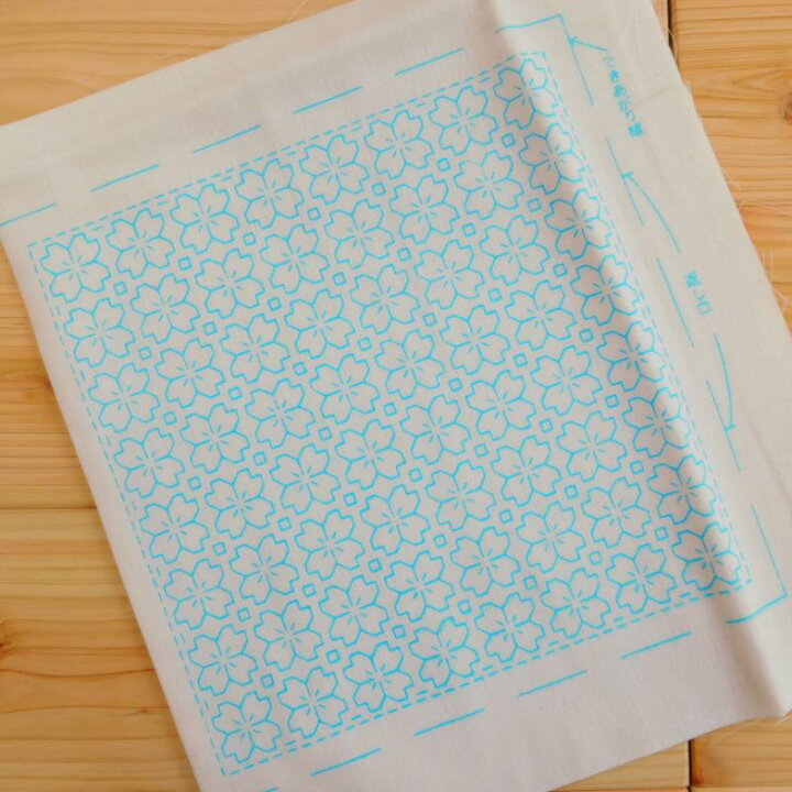 【P5倍☆お買い物マラソン期間限定】オリムパス 一目刺し 刺し子のハンカチ 「iine」イーネ 桜の花 HK-5 刺し子キット 手作りキット ハンドメイドキット 手芸のハグルマ 63刺し子ハンカチ