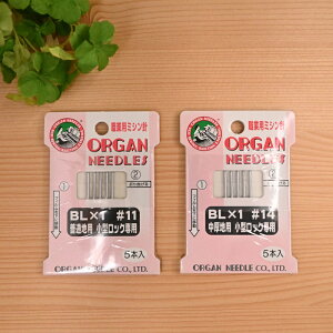 ORGAN NEEDLES �E�Ɨp�~�V���j ���^���b�N��p BL×1 (5�{����) �I���K�� ���ʒn �����n #11 #14