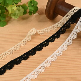 【P5倍★お買い物マラソン期間限定】ケミカルレース (1m単位) 11611 オフホワイト ブラック 黒 ベージュ 装飾 飾り デコ 手芸 ハンドメイド 手作り エリート