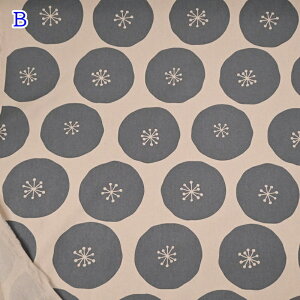 【P5倍★お買い物マラソン期間限定】オックス プリント 生地 (50cm単位) 3700-3 北欧柄 北欧風 丸いパン FUWARI 染布 手づくり バッグ ポーチ ハンドメイド