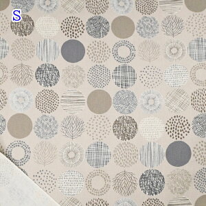 オックス プリント 生地 (50cm単位) SP1803-2 北欧調 サークル ニュアンスカラー SIMPLE LAND 布 手づくり バッグ ポーチ ハンドメイド