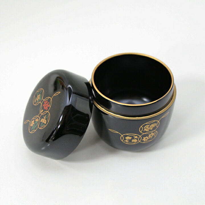 楽天市場】なつめ 棗 中棗 四季七宝 黒塗 茶道具 茶道 茶器 木製 国産 