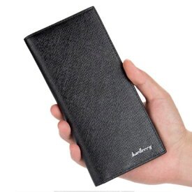 長財布 メンズ 薄型 財布 カードケース レザー シンプル カード財布 レザーウォレット ブラック 極薄タイプ io2