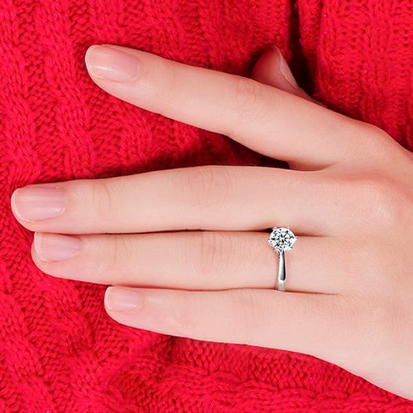 【楽天市場】キュービックジルコニア リング シルバー レディース 一粒 婚約指輪 結婚指輪 エンゲージリング マリッジリング 輝き最高 ap3:  シルバーアクセサリー　Zero-1