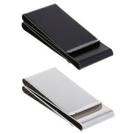 マネークリップ メンズ カードケース ステンレス シルバー ブラック シンプル 財布 カードクリップ 両面使用可能 指紋のつきにくい艶消しタイプ 全2色 mc004