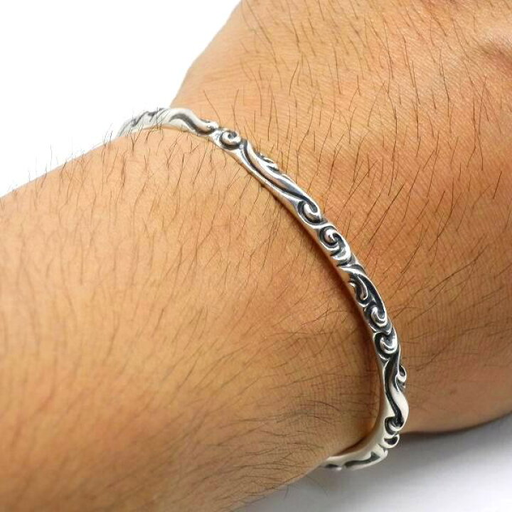 楽天市場】スクロール バングル スクロールバングル シルバー  