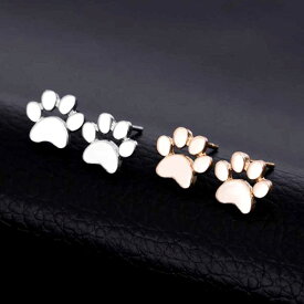 ピアス 猫 肉球 かわいい ステンレスピアス アレルギー対応 シルバー ゴールド レディース キャットピアス スタッドピアス 全2色 ps021