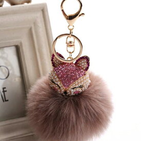 猫 キーホルダー フワフワ キラキラ バッグチャーム キーリング ネコ 可愛い ねこ バッグ チェーム ファー バックチャーム かわいい ポンポン 全10色 ky005