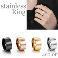 リング ステンレス 太め メンズ レディース ゴールド シルバー 平打ちリング ステンレスリング つけっぱ…