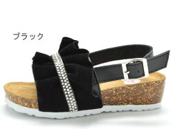 サンダルLS9010Fウエッジキッズジュニア子供ピンクサックスブラック靴