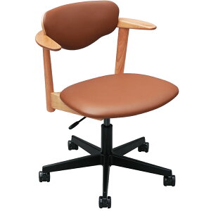 Awaza-MA02RW・腰の椅子・キャスター脚(ブラック)・チェリー・レザー