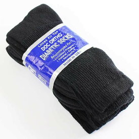 デッドストック★USA製 DIABETIC SOCKS コットン ソックス 黒 11-13 3ペア【中古】