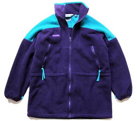 90s USA製 Columbiaコロンビア ツートン 切り替え ライナー フリースジャケット 紫×青 W-S【中古】