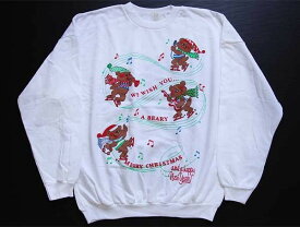 SALE★90s USA製 UNKNOWN クリスマス アグリー スウェット 白 M【中古】