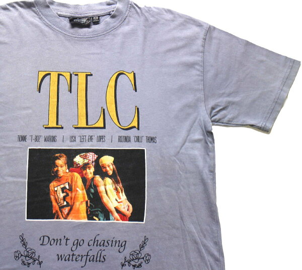 TLC Don't go chasing waterfalls コットンTシャツ パープルグレー XS★STS164【中古】