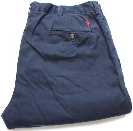 00s ポロ ラルフローレン ETHAN PANT ツータック コットン チノパン 紺 w41★152【中古】