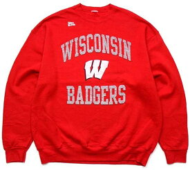 90s PRO PLAYER WISCONSIN BADGERS スウェット 赤★特大【中古】