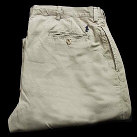 00s ポロ ラルフローレン ETHAN PANT ツータック コットン チノパン グレーベージュ w40 L30★167【中古】