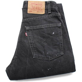 90s カナダ製 Levi'sリーバイス 505 ペンキ飛び ブラック デニムパンツ w29 L30★SDP2565 【中古】