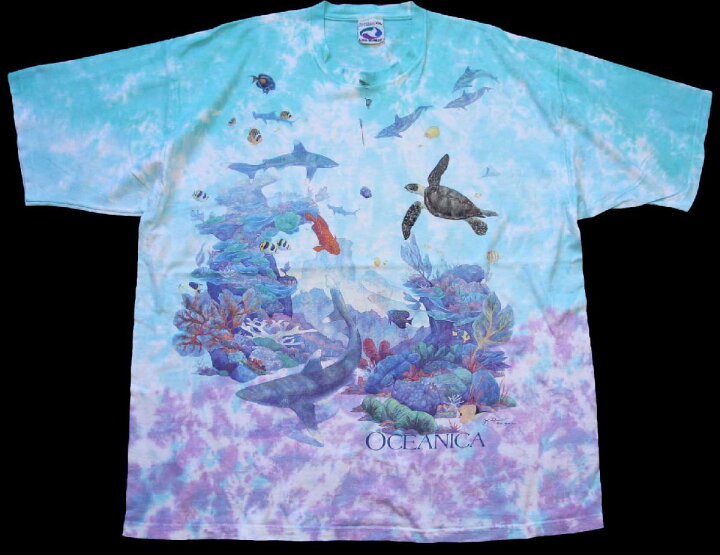 楽天市場】90s LIQUID BLUE OCEANICA 海洋生物 アート 両面プリント  