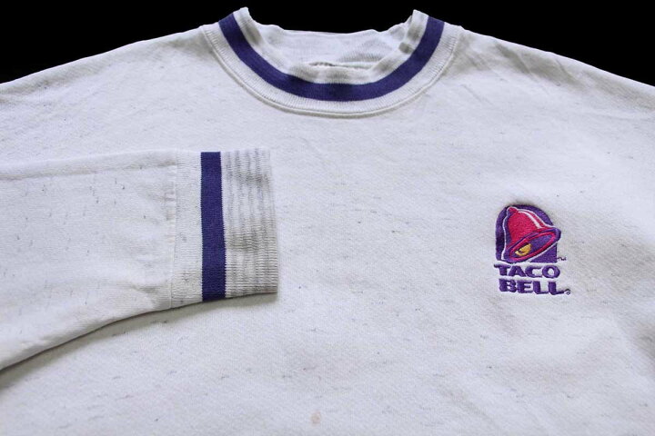 楽天市場】90s USA製 TACO BELL タコベル ロゴ刺繍 リブライン 