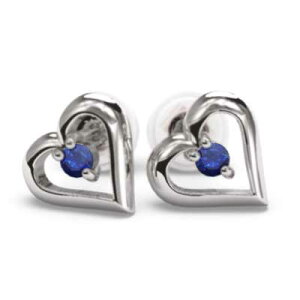 ペア ピアス オープン ハート レディース 9月 サファイア プラチナ900 キャッチ付き (ガーネット アメジスト アクアマリン ブラックダイヤモンド エメラルド ルビー ペリドット サファイア ピ