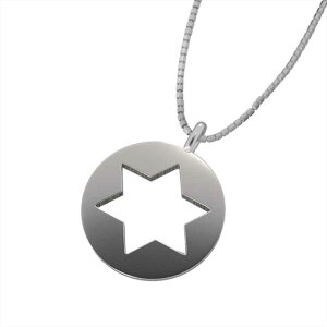 チェーン ペンダント ダビデ 星 レディース メンズ 10kゴールド 特大サイズ 丸型 (ホワイト イエロー ピンク)