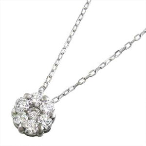 ネックレス レディース 4月誕生石 天然ダイヤモンド 18kゴールド 約0.22ct 約6mm丸型 (ホワイト イエロー ピンク)