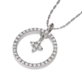 ジュエリー ネックレス クロス デザイン レディース メンズ 天然ダイヤモンド k10ゴールド 約0.37ct (ホワイト イエロー ピンク)