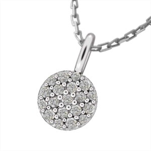 ネックレス レディース メンズ 4月誕生石 天然ダイヤモンド ゴールドk18 約0.16ct 丸型 (ホワイト イエロー ピンク)