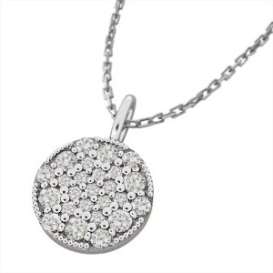 ペンダント ネックレス レディース メンズ 4月誕生石 天然ダイヤモンド ゴールドk18 約0.41ct 丸型 (ホワイト イエロー ピンク)