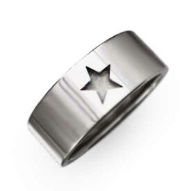 平らな指輪・星・デザイン・レディース・メンズ・白金（プラチナ）900・約7mm幅