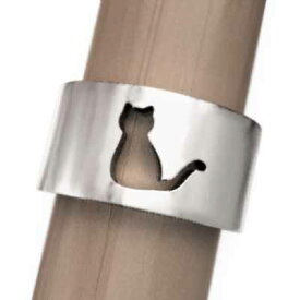 指輪 猫 レディース メンズ 18金ゴールド 猫の型抜き (ホワイト イエロー ピンク)