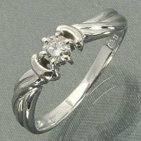 指輪 レディース メンズ 4月誕生石 天然ダイヤモンド 10金ゴールド 約0.13ct (ホワイト イエロー ピンク)