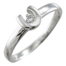 指輪 馬蹄形 レディース 4月誕生石 天然ダイヤモンド 白金（プラチナ）900