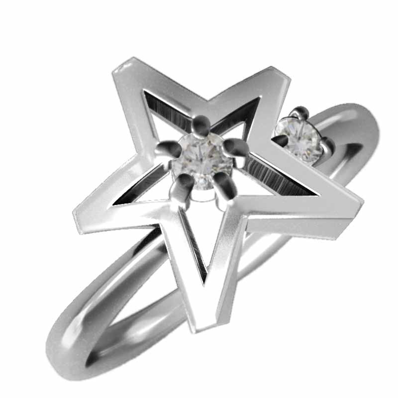 指輪 ムーン レディース メンズ 天然ダイヤモンド 白金（プラチナ）900