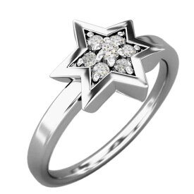 指輪・六芒星・レディース・メンズ・4月誕生石・天然ダイヤモンド・プラチナ900・六芒星小サイズ