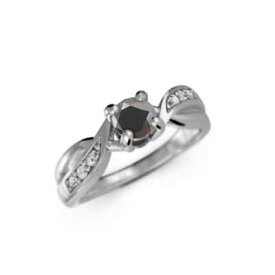 オーダーメイド 結婚指輪 にも レディース 4月 ブラックダイヤモンド 天然ダイヤモンド k18ゴールド 約0.05ct 中央石約3.8mm (ホワイト イエロー ピンク) (アメジスト ブラックダイヤモンド ブルートパーズ)