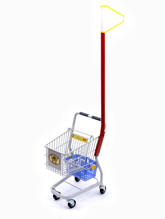 楽天市場 ショッピングカート 法人限定カート 子供用カートoc 1m P 買物用おてつだいカート 旗ポールセット 7lカゴブルー付 スーパーメイト製品 バスケット ショッピングカート スーパー 業務用 子供用 4輪 買い物カート キッズ お買い物 カートテニスボール