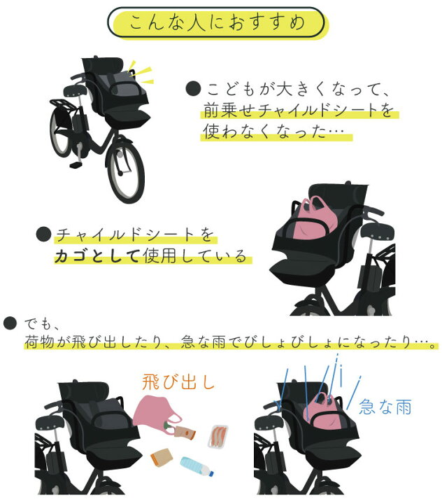 楽天市場】チャイルドシートを前カゴに変身させるカゴカバー D-5CF-O 