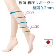 極薄 着圧サポーター ベージュ 1足組（2枚入） ふくらはぎ着圧サポーター 着圧ソックス むくみ解消 ふく…