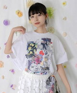 【1000円OFF クーポン配布中】 is scolar イズスカラー 花コラージュ柄 シルケット天竺 チュニック Tシャ…
