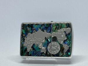 �y���������zZIPPO[�W�b�|�[]�A�[�}�[���ʉ��H ���E�n�} Shell-World Map(S)Silver Plate�y�y�M�t_��z